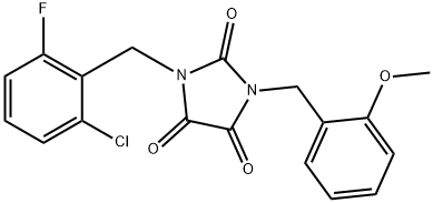 1-(2-CHLORO-6-FLUOROBENZYL)-3-(2-METHOXYBENZYL)-1H-IMIDAZOLE-2,4,5(3H)-TRIONE Struktur