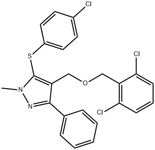 (5-[(4-CHLOROPHENYL)SULFANYL]-1-METHYL-3-PHENYL-1H-PYRAZOL-4-YL)METHYL 2,6-DICHLOROBENZYL ETHER Struktur