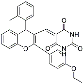 5-((2-(4-ETHOXYPHENYL)-4-O-TOLYL-4H-CHROMEN-3-YL)METHYLENE)PYRIMIDINE-2,4,6(1H,3H,5H)-TRIONE Struktur