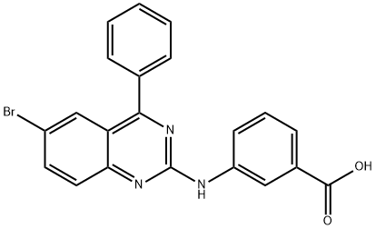 3-[(6-BROMO-4-PHENYLQUINAZOLIN-2-YL)AMINO]BENZOIC ACID Struktur