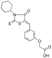 {3-[(Z)-(3-CYCLOHEXYL-4-OXO-2-THIOXO-1,3-THIAZOLIDIN-5-YLIDENE)METHYL]PHENOXY}ACETIC ACID Struktur