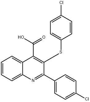 2-(4-CHLOROPHENYL)-3-[(4-CHLOROPHENYL)SULFANYL]-4-QUINOLINECARBOXYLIC ACID Struktur