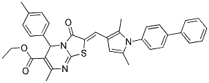 (Z)-ETHYL 2-((1-(BIPHENYL-4-YL)-2,5-DIMETHYL-1H-PYRROL-3-YL)METHYLENE)-7-METHYL-3-OXO-5-P-TOLYL-3,5-DIHYDRO-2H-THIAZOLO[3,2-A]PYRIMIDINE-6-CARBOXYLATE Struktur