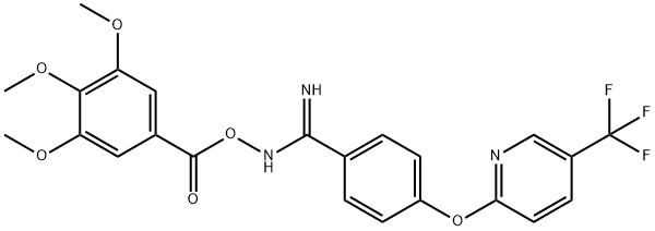 2-AMINO-1-AZA-2-(4-(5-(TRIFLUOROMETHYL)(2-PYRIDYLOXY))PHENYL)VINYL-3,4,5-TRIMETHOXYBENZOATE Struktur