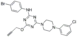 N-(4-BROMOPHENYL)-4-(4-(3-CHLOROPHENYL)PIPERAZIN-1-YL)-6-(PROP-2-YNYLOXY)-1,3,5-TRIAZIN-2-AMINE Struktur