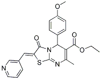 (Z)-ETHYL 5-(4-METHOXYPHENYL)-7-METHYL-3-OXO-2-(PYRIDIN-3-YLMETHYLENE)-3,5-DIHYDRO-2H-THIAZOLO[3,2-A]PYRIMIDINE-6-CARBOXYLATE Struktur