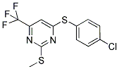 4-CHLOROPHENYL 2-(METHYLSULFANYL)-6-(TRIFLUOROMETHYL)-4-PYRIMIDINYL SULFIDE Struktur