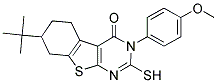 7-TERT-BUTYL-2-MERCAPTO-3-(4-METHOXY-PHENYL)-5,6,7,8-TETRAHYDRO-3H-BENZO[4,5]THIENO[2,3-D]PYRIMIDIN-4-ONE Struktur