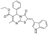 (Z)-ETHYL 2-((1H-INDOL-3-YL)METHYLENE)-7-METHYL-3-OXO-5-PHENYL-3,5-DIHYDRO-2H-THIAZOLO[3,2-A]PYRIMIDINE-6-CARBOXYLATE Struktur