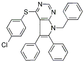 7-BENZYL-4-[(4-CHLOROPHENYL)SULFANYL]-5,6-DIPHENYL-7H-PYRROLO[2,3-D]PYRIMIDINE Struktur