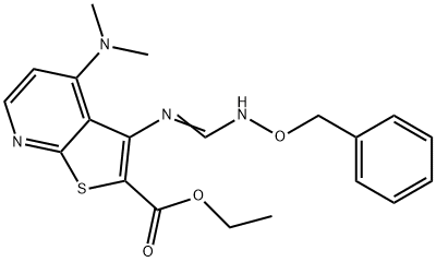 ETHYL 3-(([(BENZYLOXY)IMINO]METHYL)AMINO)-4-(DIMETHYLAMINO)THIENO[2,3-B]PYRIDINE-2-CARBOXYLATE Struktur