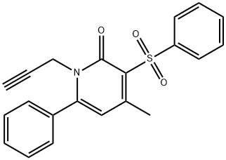 4-METHYL-6-PHENYL-3-(PHENYLSULFONYL)-1-(2-PROPYNYL)-2(1H)-PYRIDINONE Struktur