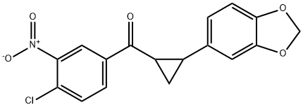 [2-(1,3-BENZODIOXOL-5-YL)CYCLOPROPYL](4-CHLORO-3-NITROPHENYL)METHANONE Struktur