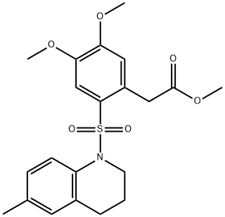 METHYL 2-(4,5-DIMETHOXY-2-((6-METHYL(1,2,3,4-TETRAHYDROQUINOLYL))SULFONYL)PHENYL)ACETATE Struktur