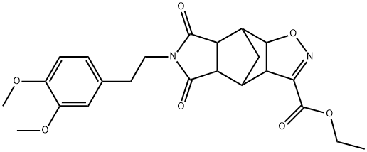 ETHYL 10-(3,4-DIMETHOXYPHENETHYL)-9,11-DIOXO-3-OXA-4,10-DIAZATETRACYCLO[5.5.1.0(2,6).0(8,12)]TRIDEC-4-ENE-5-CARBOXYLATE Structure