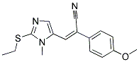 3-[2-(ETHYLSULFANYL)-1-METHYL-1H-IMIDAZOL-5-YL]-2-(4-METHOXYPHENYL)ACRYLONITRILE Struktur