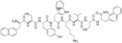 D-2-NAL-CYS-TYR-D-TRP-LYS-VAL-CYS-2-NAL-NH2 Struktur