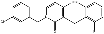 1-(3-CHLOROBENZYL)-3-(2-CHLORO-6-FLUOROBENZYL)-4-HYDROXY-2(1H)-PYRIDINONE Struktur