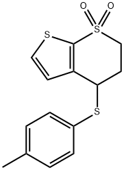 4-[(4-METHYLPHENYL)SULFANYL]-3,4-DIHYDRO-1LAMBDA6-THIENO[2,3-B]THIOPYRAN-1,1(2H)-DIONE Struktur