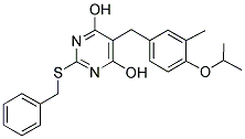 2-(BENZYLTHIO)-5-(4-ISOPROPOXY-3-METHYLBENZYL)PYRIMIDINE-4,6-DIOL Struktur