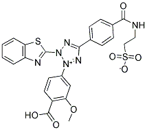 2-BENZOTHIAZOYL-3-[4-CARBOXY-2-METHOXYPHENYL]-5-[4-(2-SULFOETHYLCARBAMOYL)-PHENYL]-2H-TETRAZOLIUM SALT Struktur