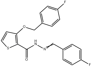 3-[(4-FLUOROBENZYL)OXY]-N'-[(E)-(4-FLUOROPHENYL)METHYLIDENE]-2-THIOPHENECARBOHYDRAZIDE Struktur