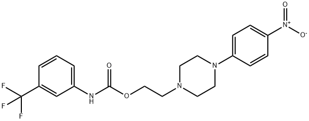 2-[4-(4-NITROPHENYL)PIPERAZINO]ETHYL N-[3-(TRIFLUOROMETHYL)PHENYL]CARBAMATE Struktur