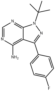 1-(TERT-BUTYL)-3-(4-FLUOROPHENYL)-1H-PYRAZOLO[3,4-D]PYRIMIDIN-4-AMINE Struktur