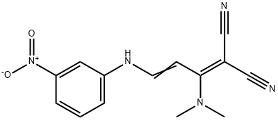 2-[1-(DIMETHYLAMINO)-3-(3-NITROANILINO)-2-PROPENYLIDENE]MALONONITRILE Struktur