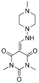 1,3-DIMETHYL-5-{[(4-METHYLPIPERAZIN-1-YL)AMINO]METHYLENE}PYRIMIDINE-2,4,6(1H,3H,5H)-TRIONE Struktur