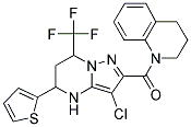 1-{[3-CHLORO-5-THIEN-2-YL-7-(TRIFLUOROMETHYL)-4,5,6,7-TETRAHYDROPYRAZOLO[1,5-A]PYRIMIDIN-2-YL]CARBONYL}-1,2,3,4-TETRAHYDROQUINOLINE Struktur