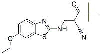 2-(2,2-DIMETHYLPROPANOYL)-3-((6-ETHOXYBENZOTHIAZOL-2-YL)AMINO)PROP-2-ENENITRILE Struktur