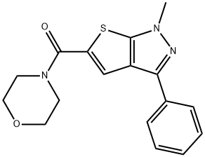 (1-METHYL-3-PHENYL-1H-THIENO[2,3-C]PYRAZOL-5-YL)(MORPHOLINO)METHANONE Struktur