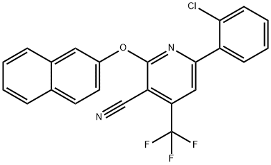 6-(2-CHLOROPHENYL)-2-(2-NAPHTHYLOXY)-4-(TRIFLUOROMETHYL)NICOTINONITRILE Struktur