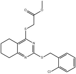 METHYL 2-((2-[(2-CHLOROBENZYL)SULFANYL]-5,6,7,8-TETRAHYDRO-4-QUINAZOLINYL)SULFANYL)ACETATE Struktur