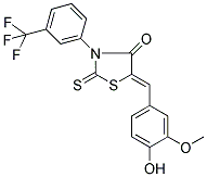 (5Z)-5-(4-HYDROXY-3-METHOXYBENZYLIDENE)-2-THIOXO-3-[3-(TRIFLUOROMETHYL)PHENYL]-1,3-THIAZOLIDIN-4-ONE Struktur