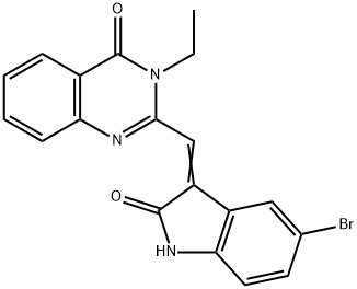 2-[(Z)-(5-BROMO-2-OXO-1,2-DIHYDRO-3H-INDOL-3-YLIDENE)METHYL]-3-ETHYLQUINAZOLIN-4(3H)-ONE Struktur