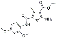 2-AMINO-5-(2,4-DIMETHOXY-PHENYLCARBAMOYL)-4-METHYL-THIOPHENE-3-CARBOXYLIC ACID ETHYL ESTER Struktur