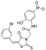 2-[(5E)-5-(3-BROMOBENZYLIDENE)-4-OXO-2-THIOXO-1,3-THIAZOLIDIN-3-YL]-N-(2-HYDROXY-5-NITROPHENYL)ACETAMIDE Struktur