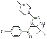 1-(4-CHLOROPHENYL)-2-[5-(4-METHYLPHENYL)-2-(TRIFLUOROMETHYL)-2,3-DIHYDRO-1,3,4-THIADIAZOL-2-YL]ETHANONE Struktur