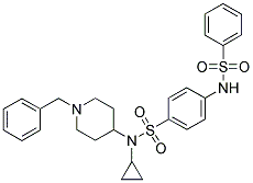 N-(1-BENZYLPIPERIDIN-4-YL)-N-CYCLOPROPYL-4-[(PHENYLSULPHONYL)AMINO]BENZENESULPHONAMIDE Struktur