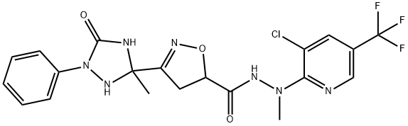 N'-[3-CHLORO-5-(TRIFLUOROMETHYL)-2-PYRIDINYL]-N'-METHYL-3-(3-METHYL-5-OXO-1-PHENYL-1,2,4-TRIAZOLAN-3-YL)-4,5-DIHYDRO-5-ISOXAZOLECARBOHYDRAZIDE Struktur