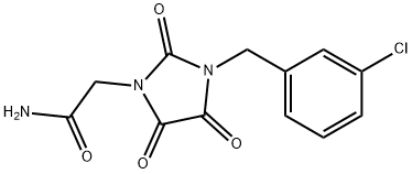 2-[3-(3-CHLOROBENZYL)-2,4,5-TRIOXO-1-IMIDAZOLIDINYL]ACETAMIDE Struktur