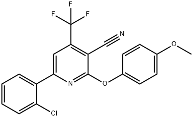 6-(2-CHLOROPHENYL)-2-(4-METHOXYPHENOXY)-4-(TRIFLUOROMETHYL)NICOTINONITRILE Struktur