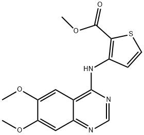 METHYL 3-[(6,7-DIMETHOXY-4-QUINAZOLINYL)AMINO]-2-THIOPHENECARBOXYLATE Struktur