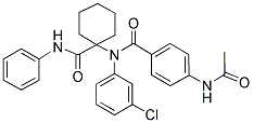 4-ACETAMIDO-N-(3-CHLOROPHENYL)-N-(1-(PHENYLCARBAMOYL)CYCLOHEXYL)BENZAMIDE Struktur