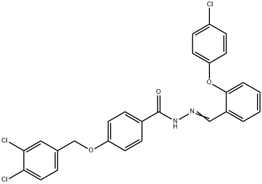 N'-((E)-[2-(4-CHLOROPHENOXY)PHENYL]METHYLIDENE)-4-[(3,4-DICHLOROBENZYL)OXY]BENZENECARBOHYDRAZIDE Struktur