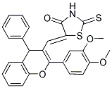 (Z)-5-((2-(3,4-DIMETHOXYPHENYL)-4-PHENYL-4H-CHROMEN-3-YL)METHYLENE)-2-THIOXOTHIAZOLIDIN-4-ONE Struktur