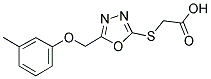 ((5-[(3-METHYLPHENOXY)METHYL]-1,3,4-OXADIAZOL-2-YL) SULFANYL) ACETIC ACID Struktur