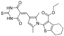 ETHYL 2-(3-((4,6-DIOXO-2-THIOXO-TETRAHYDROPYRIMIDIN-5(6H)-YLIDENE)METHYL)-2,5-DIMETHYL-1H-PYRROL-1-YL)-4,5,6,7-TETRAHYDROBENZO[B]THIOPHENE-3-CARBOXYLATE Struktur